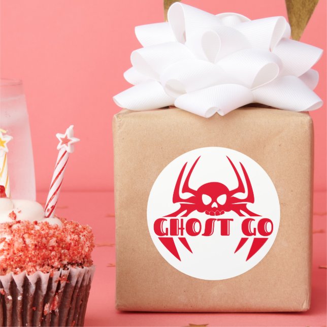 Adesivo Redondo Ghost Go Spooky Season (Festa)