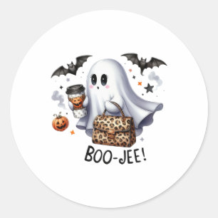 Adesivo Redondo Ghost Halloween Spooky Boo Autumn Ghost