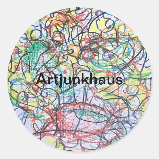 Adesivo Redondo Ghost Hotel Abstrato Jeff Hankamer Artjunkhaus Art (Frente)