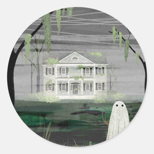 Adesivo Redondo Ghost House (Frente)