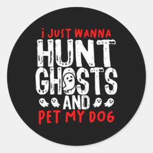 Adesivo Redondo Ghost Hunter Paranormal Hunter Investigator Dog L