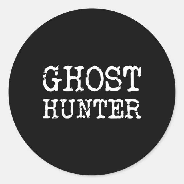 Adesivo Redondo Ghost Hunter Paranormal Investigador Halloween Gif (Frente)