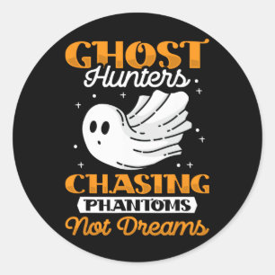 Adesivo Redondo Ghost Hunter perseguindo fantasmas - Halloween Gho
