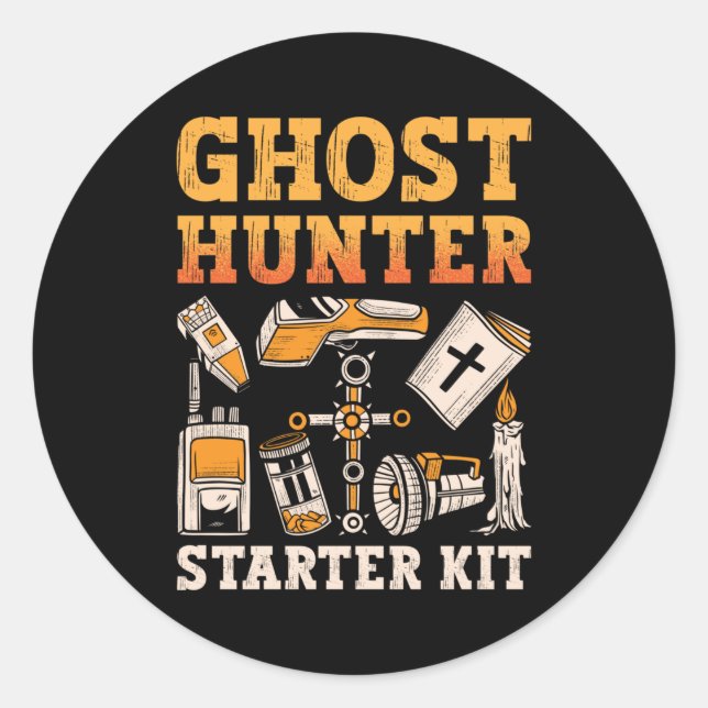 Adesivo Redondo Ghost Hunter Starter Kit Paranormal Caça ao Fantas (Frente)