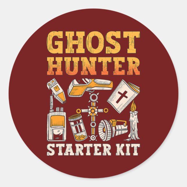 Adesivo Redondo Ghost Hunter Starter Kit Paranormal Caça Fantasma (Frente)