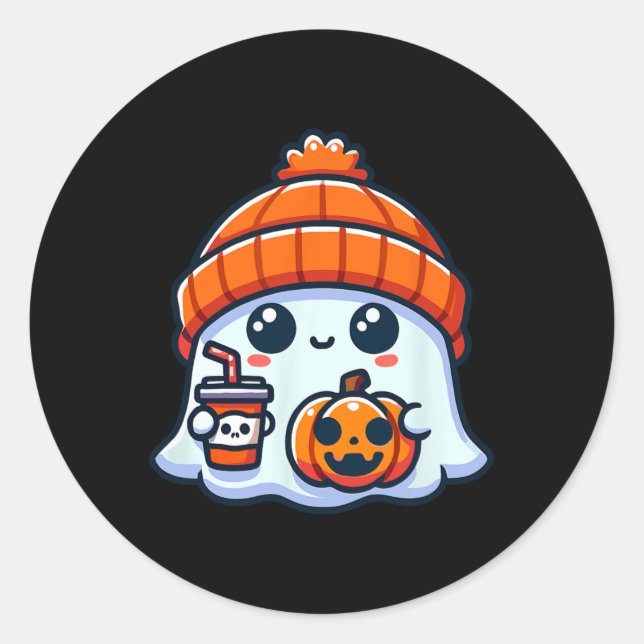 Adesivo Redondo Ghost Mens Halloween (Frente)