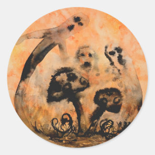 Adesivo Redondo Ghost Mushroom Stickers