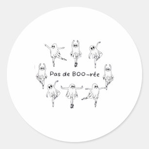 Adesivo Redondo Ghost Pas De Boo-rée Balé Dancer Spooky Hallowee
