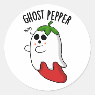 Adesivo Redondo Ghost Pepper Funny Chili Pun