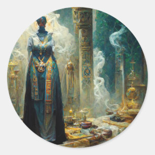 Adesivo Redondo Ghost Priestess Fantasy