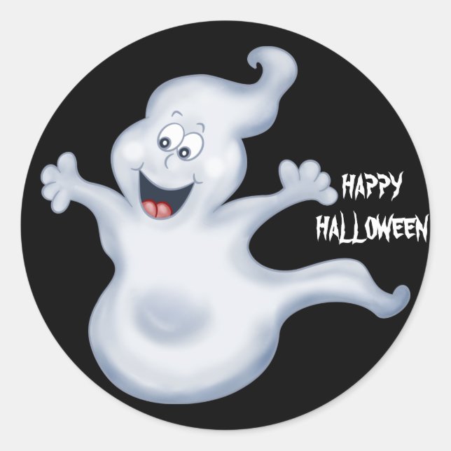 Adesivo Redondo Ghost Sticker Halloween (Frente)