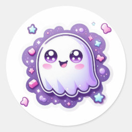Adesivo Redondo Ghost Sticker Pastel Spooky Halloween