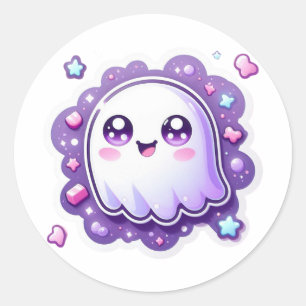 Adesivo Redondo Ghost Sticker Pastel Spooky Halloween