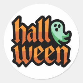 Adesivo Redondo Ghost Sticker Verde Halloween