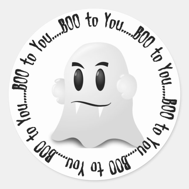 Adesivo Redondo Ghost Stickers Halloween (Frente)