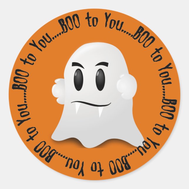 Adesivo Redondo Ghost Stickers Halloween (Frente)