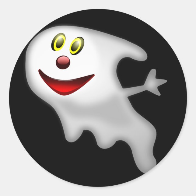 Adesivo Redondo Ghost Stickers Halloween (Frente)