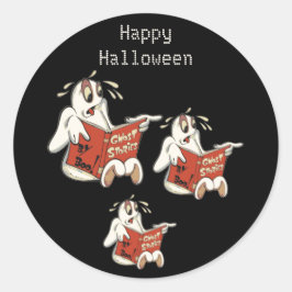 Adesivo Redondo Ghost Stories Halloween Sticker