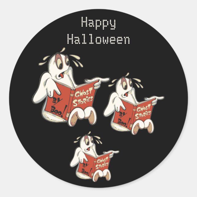 Adesivo Redondo Ghost Stories Halloween Sticker (Frente)