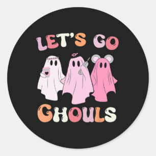 Adesivo Redondo Ghouls Halloween Ghost Outfit Figurume Retro Gro