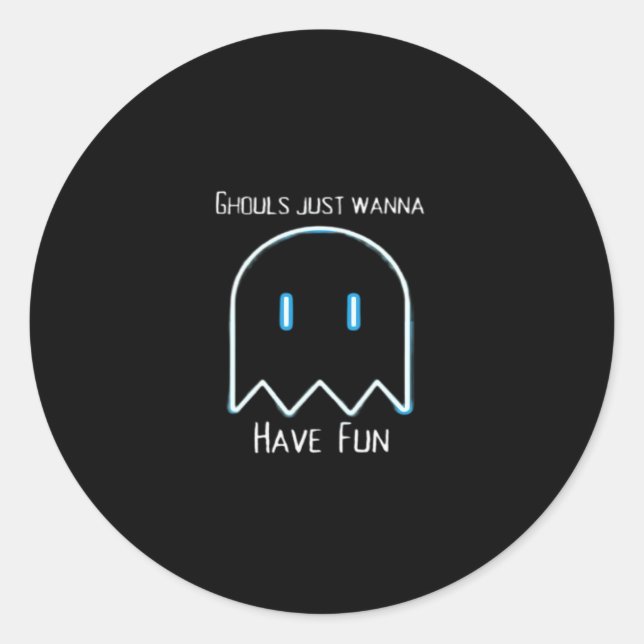 Adesivo Redondo Ghouls Só Quer Divertir-Se - Época De Halloween (Frente)