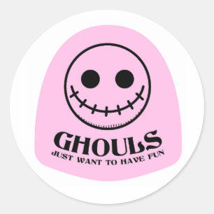 Adesivo Redondo Ghouls só quer se divertir