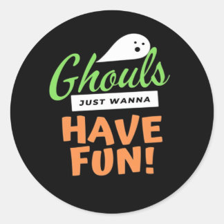 Adesivo Redondo Ghouls Só Quer Se Divertir - Halloween Ghouls Fund