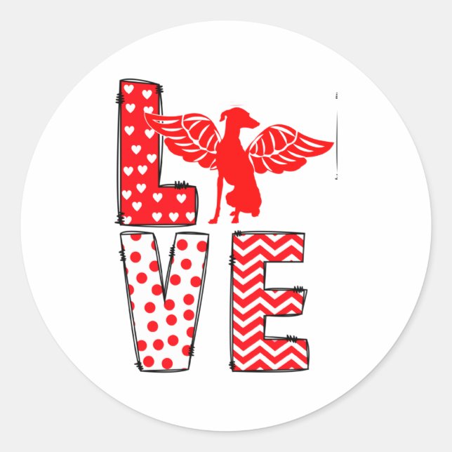 Adesivo Redondo Ghound Valentines Day Love Valentine Cute Heart  (Frente)