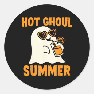 Adesivo Redondo Ghout Summer Bonito Engraçado Fantasma Halloween