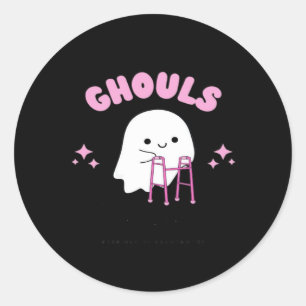 Adesivo Redondo Ghouts Só Quer Divertir-Se Engraçado E Lado