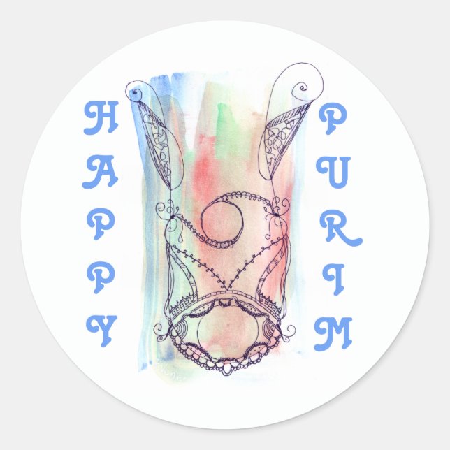 Adesivo Redondo Giant Megillah Scroll Purim (Frente)