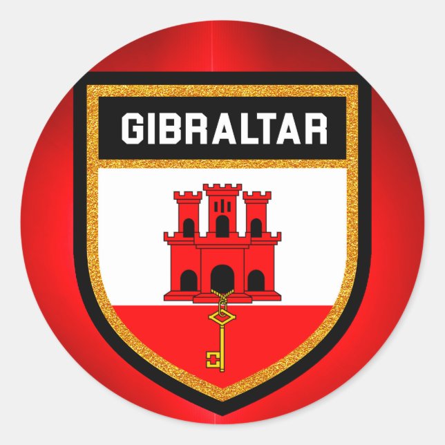 Adesivo Redondo Gibraltar Flag (Frente)