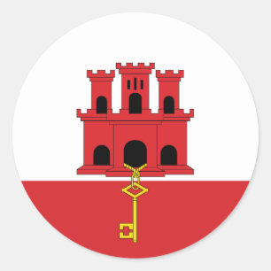 Adesivo Redondo Gibraltar Flag