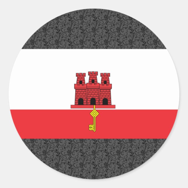 Adesivo Redondo Gibraltar Flag (Frente)