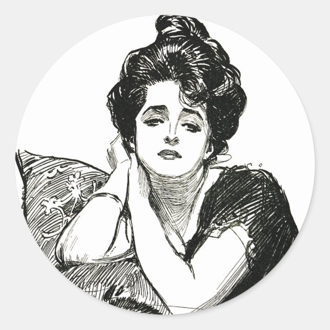 Adesivo Redondo Gibson Girl Sticker (Frente)