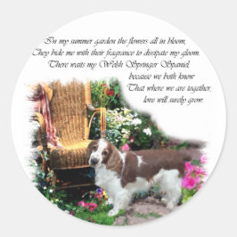 Adesivo Redondo Gifes de Arte do Welsh Springer Spaniel