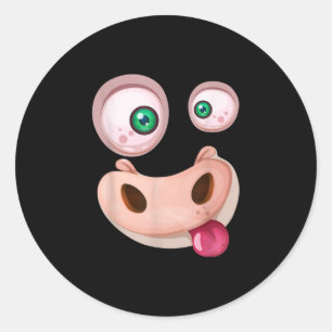 Adesivo Redondo Gifeta Monstro Engraçado Rosto no Dia das Bruxas