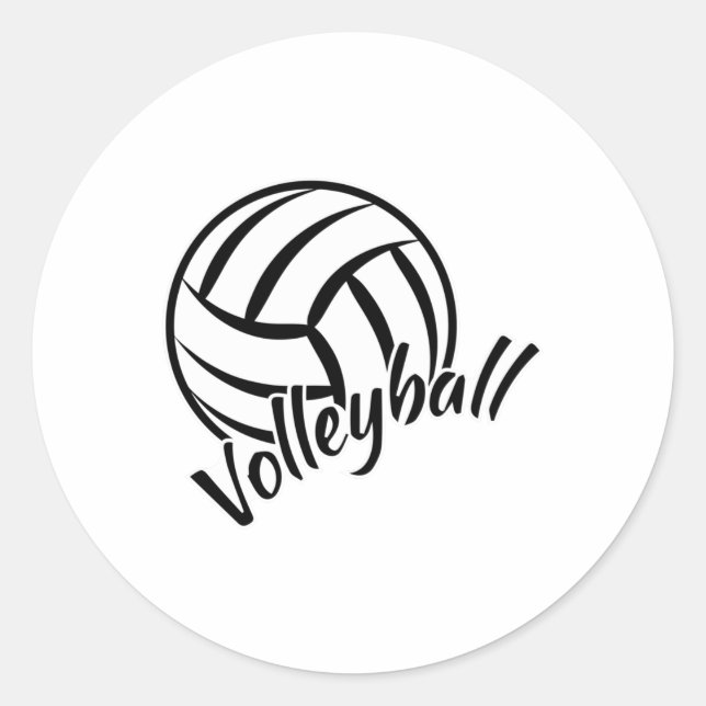 Adesivo Redondo Gift da Equipe de Voleibol de Praia (Frente)