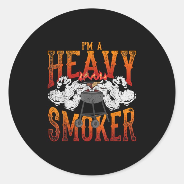 Adesivo Redondo Gift. Gift. Gift. Gift. Churrasco de Carne Fumada  (Frente)