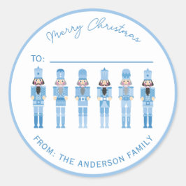 ADESIVO REDONDO GIFT GIFT STICKER DE NUTCRACKER DE NATAL AZUL