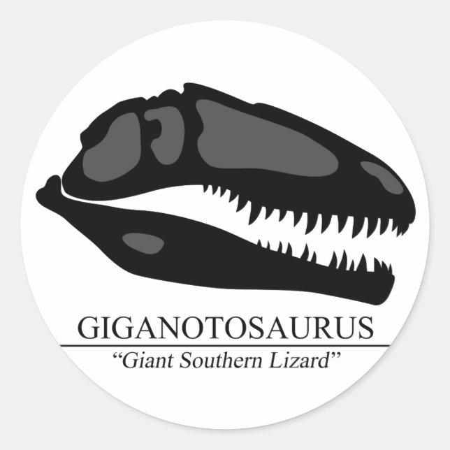 Adesivo Redondo Giganotossaurus Skull (Frente)