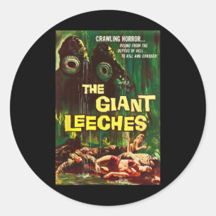 Adesivo Redondo Gigante Leeches Clica no Halloween Monster Poster
