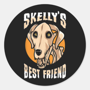 Adesivo Redondo Gigante Skelly Dog Halloween