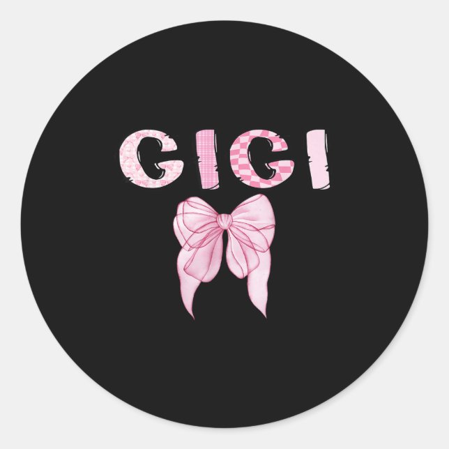 Adesivo Redondo Gigi Birthday Girl Matching Coquette Nk Bow  (Frente)