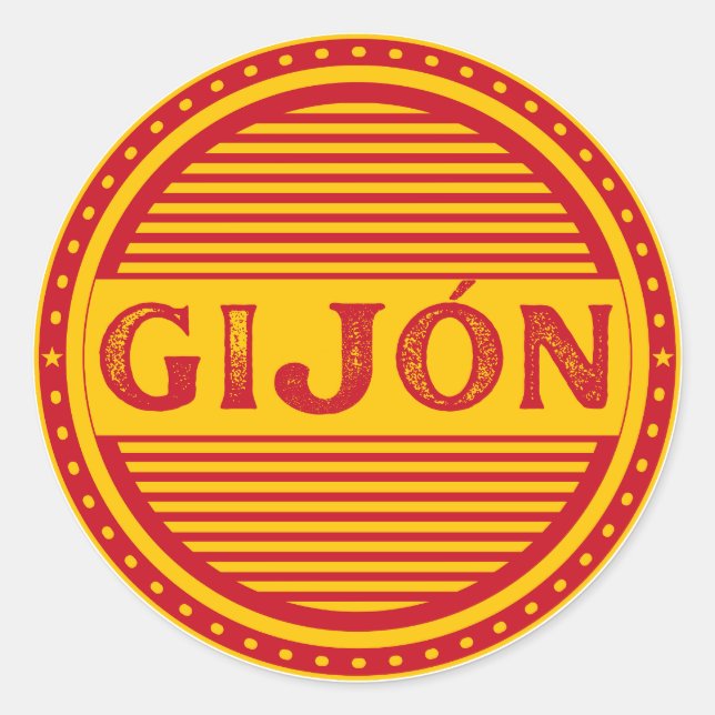 Adesivo Redondo Gijón City Pride Emblem – Spanish Identity (Frente)