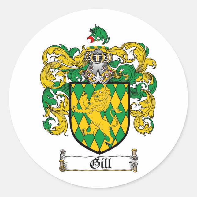 ADESIVO REDONDO GILL FAMILL CREST - CASACO DE ARMAS (Frente)