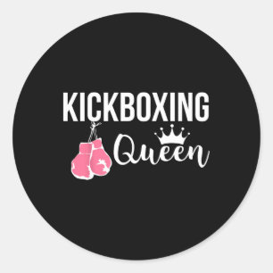 Adesivo Redondo Ginásio de Fitness Rainha do Kickboxing Motivacion