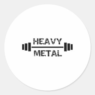 Adesivo Redondo Ginásio de Heavy Metal Fitness Musculação