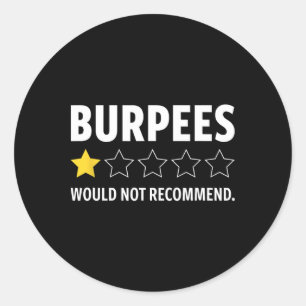 Adesivo Redondo Ginásio Engraçado Fitness Burpees Fisiculturismo L