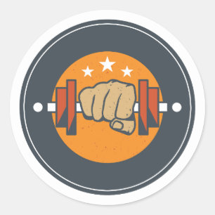 Adesivo Redondo Ginásio Estético / Fitness mais forte a cada dia